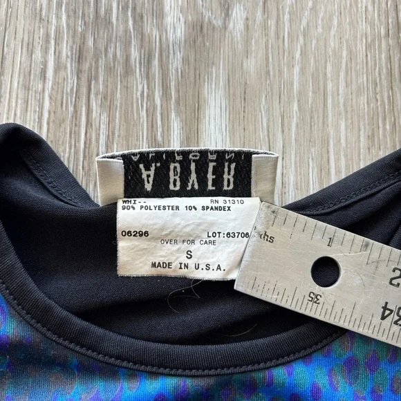 Vintage 90s Y2K A Byer Hindu Krishna Colorful Abstract Long Sleeve Top Size S - Picture 7 of 10